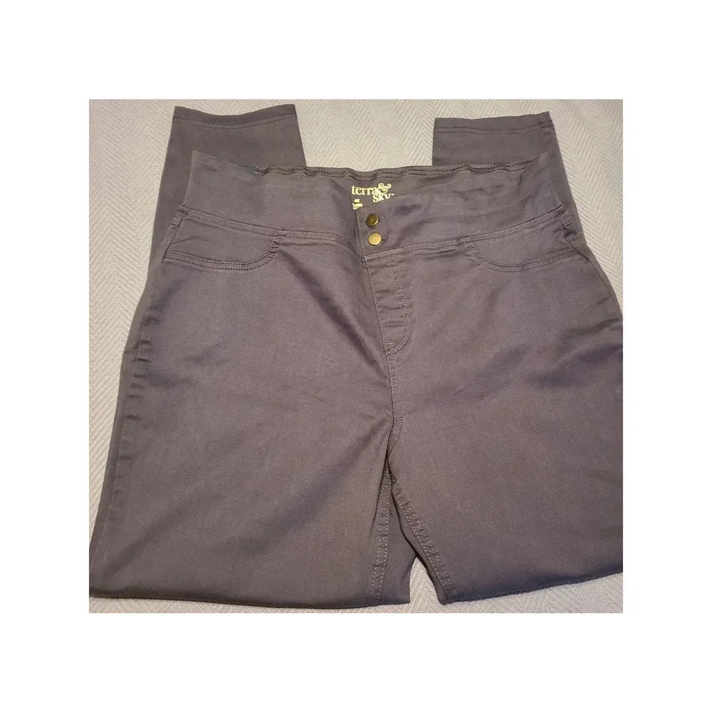 Terra & Sky Skinny Jeans Women's Plus Size OX 14W Denim Mid-Rise Pockets (AA19)